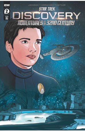 Star Trek: Discovery-Adventures in the 32nd Century 2A published by IDW with cover art by Aaron Harvey