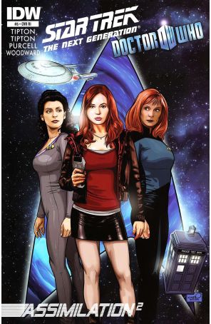 Star Trek: The Next Generation/Doctor Who: Assimilation 5A published by IDW with cover art by Sharp Brothers