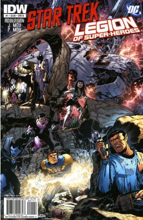 Star Trek/Legion of Super-Heroes 1B published by IDW with cover art by Keith Giffen
