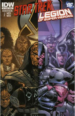 Star Trek/Legion of Super-Heroes 3A published by IDW with cover art by Phil Jimenez