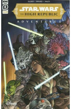 Star Wars: The High Republic Adventures 8 published by IDW with cover art by Harvey Tolibao