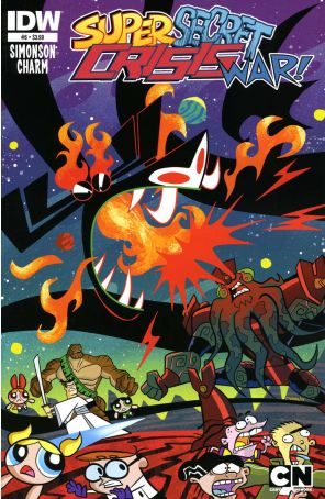 Super Secret Crisis War! 6 published by IDW with cover art by Derek Charm