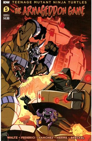 TMNT: The Armageddon Game 5A published by IDW with cover art by Vincenzo Federici