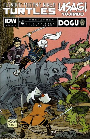 TMNT/Usagi Yojimbo: Wherewhen 4A published by IDW with cover art by Stan Sakai