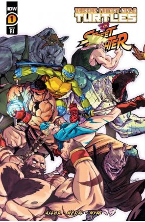 Teenage Mutant Ninja Turtles Vs. Street Fighter 1D published by IDW with cover art by Vincenzo Federici
