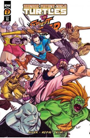 Teenage Mutant Ninja Turtles Vs. Street Fighter 2D published by IDW with cover art by Vincenzo Federici