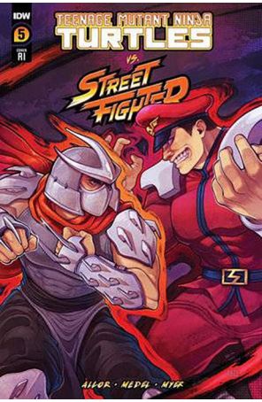 Teenage Mutant Ninja Turtles Vs. Street Fighter 5E published by IDW with cover art by Elizabeth Beals