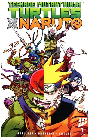 Teenage Mutant Ninja Turtles X Naruto 1G published by IDW with cover art by Felipe Smith