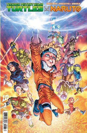 Teenage Mutant Ninja Turtles X Naruto 2H published by IDW with cover art by Freddie E. Williams II