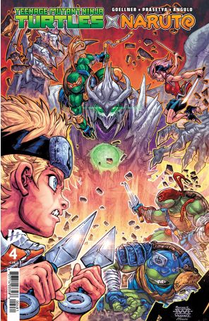 Teenage Mutant Ninja Turtles X Naruto 4H published by IDW with cover art by Patrick Gleason