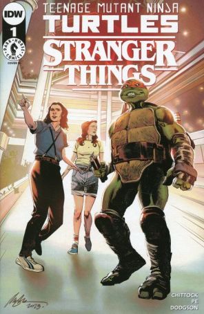 Teenage Mutant Ninja Turtles X Stranger Things 1F published by IDW with cover art by Rafael Albuquerque