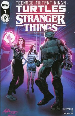 Teenage Mutant Ninja Turtles X Stranger Things 1G published by IDW with cover art by Rafael Albuquerque