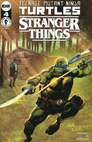Teenage Mutant Ninja Turtles X Stranger Things 4F published by IDW with cover art by Alberto Jiménez Alburquerque