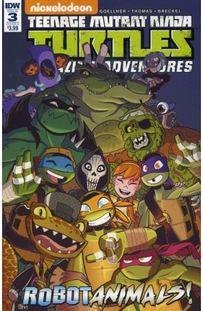 Teenage Mutant Ninja Turtles: Amazing Adventures: Robotanimals 3A published by IDW with cover art by Chad Thomas