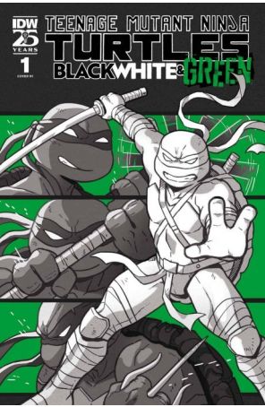Teenage Mutant Ninja Turtles: Black, White, And Green 1C published by IDW with cover art by Paulina Ganucheau