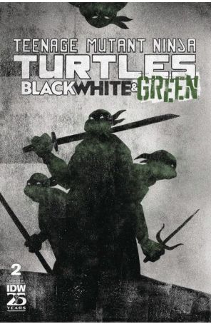 Teenage Mutant Ninja Turtles: Black, White, And Green 2B published by IDW with cover art by Jeffrey Love