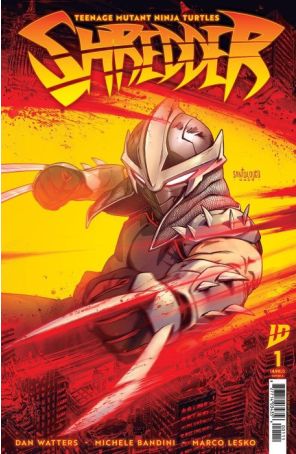 Teenage Mutant Ninja Turtles: Shredder 1A published by IDW with cover art by Mateus Santolouco
