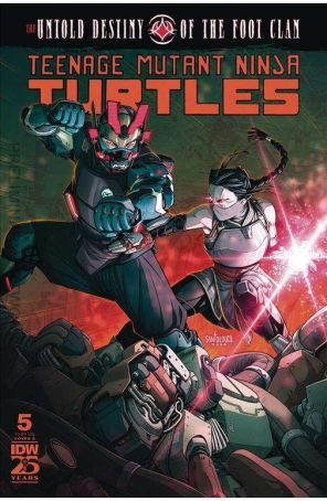 Teenage Mutant Ninja Turtles: The Untold Destiny of the Foot Clan 5A published by IDW with cover art by Mateus Santolouco