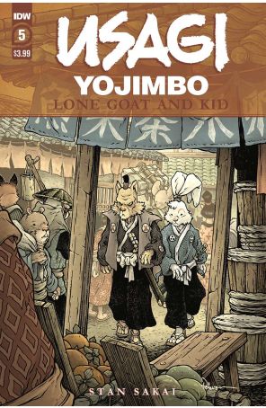 Usagi Yojimbo: Lone Goat and Kid 5 published by IDW with cover art by David Petersen