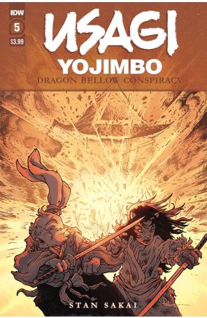 Usagi Yojimbo: The Dragon Bellow Conspiracy 5 published by IDW with cover art by David Petersen
