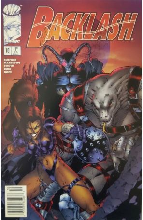 Backlash 10 (Newsstand) published by Image with cover art by Brett Booth