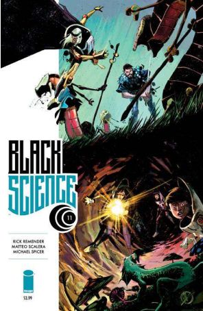 Black Science 11 published by Image with cover art by Matteo Scalera
