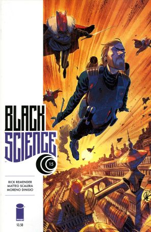 Black Science 15 published by Image with cover art by Matteo Scalera