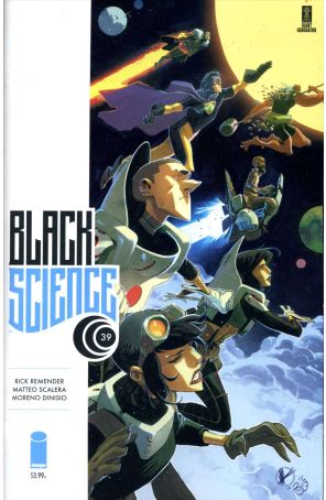 Black Science 39A published by Image with cover art by Matteo Scalera