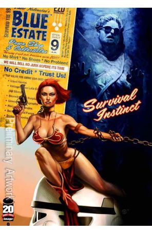 Blue Estate 9 published by Image with cover art by Viktor Kalvachev