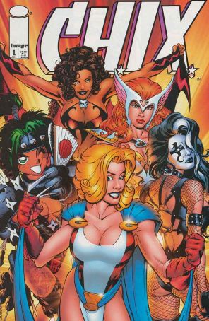 C.H.I.X. 1 published by Image with cover art by Adam Warren, Aaron Lopresti, Ron Randall, Matt Haley, and Terry Dodson