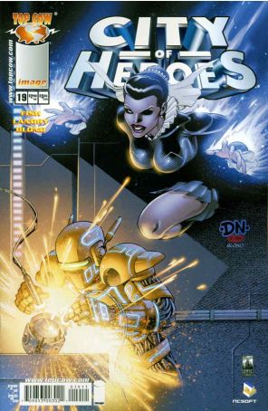 City of Heroes (Image) 19 published by Image with cover art by David Nakayama