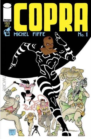 Copra (Image) 1 (2nd) published by Image with cover art by Michel Fiffe