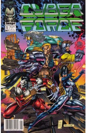 Cyberforce (Vol. 1) 1 (Newsstand) published by Image with cover art by Marc Silvestri and Scott Williams