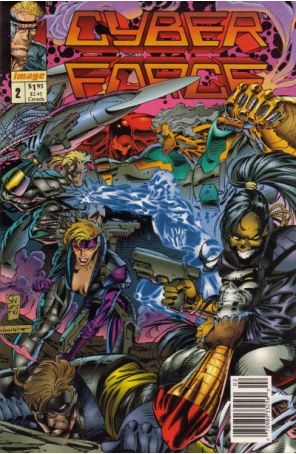 Cyberforce (Vol. 1) 2 (Newsstand) published by Image with cover art by Marc Silvestri