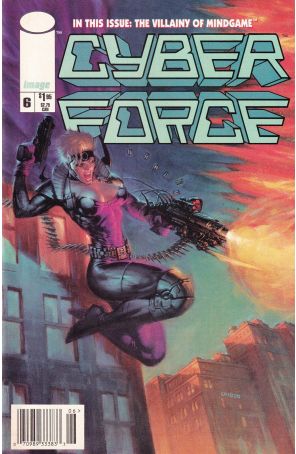 Cyberforce (Vol. 2) 6 (Newsstand) published by Image with cover art by Joe Chiodo