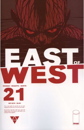 East of West 21 published by Image with cover art by Nick Dragotta