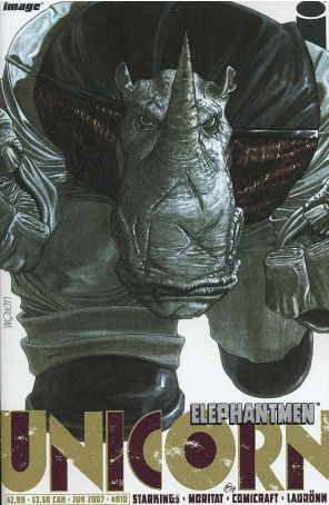 Elephantmen 10 published by Image with cover art by José Ladrönn