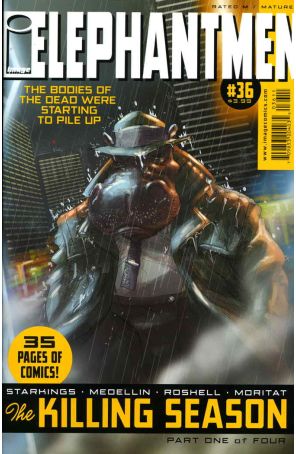 Elephantmen 36 published by Image with cover art by Sophronius Moritat and Axel Medllin