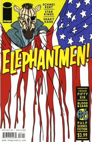Elephantmen 56 published by Image with cover art by Shaky Kane