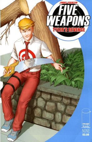 Five Weapons 9 published by Image with cover art by Jimmie Robinson