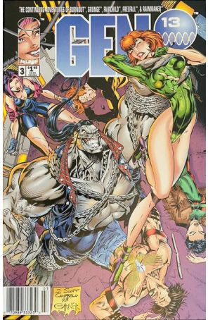 Gen13 (Mini-Series) 3 (Newsstand) published by Image with cover art by J. Scott Campbell