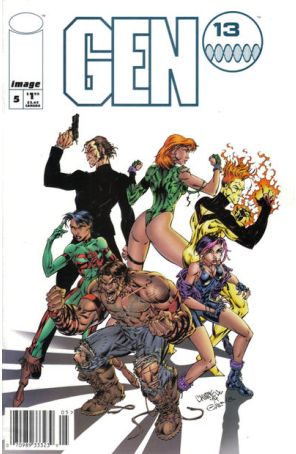 Gen13 (Mini-Series) 5 (Newsstand) published by Image with cover art by J. Scott Campbell