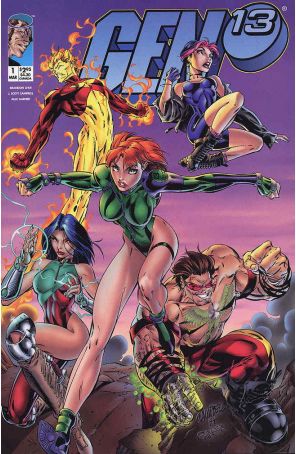 Gen13 1A published by Image with cover art by J. Scott Campbell