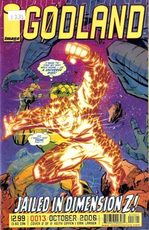 Godland 13A published by Image with cover art by Keith Giffen and Erik Larsen
