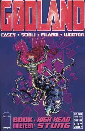 Godland 19 published by Image with cover art by Tom Scioli