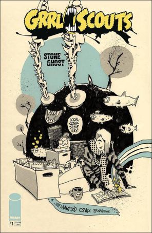 Grrl Scouts: Stone Ghost 1C published by Image with cover art by Jim Mahfood
