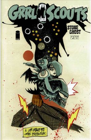 Grrl Scouts: Stone Ghost 2A published by Image with cover art by Jim Mahfood