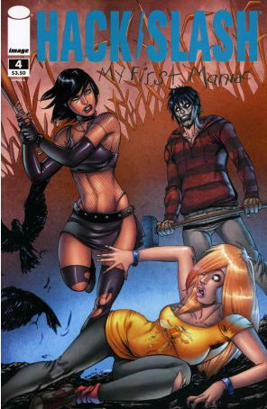Hack/Slash: My First Maniac 4A published by Image with cover art by Tim Seeley and Carlos Badilla