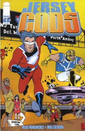 Jersey Gods 1 published by Image with cover art by Mike Allred