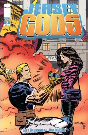 Jersey Gods 5A published by Image with cover art by Dan McDaid